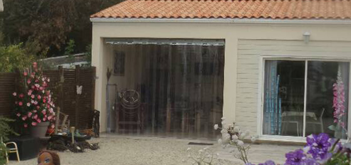 rideau à lanières garage maison
